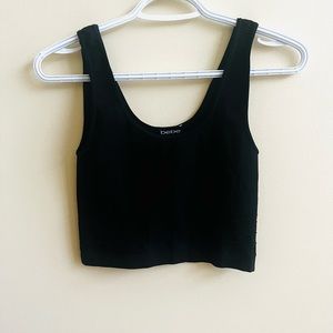 Bebe Slim Fit Sleeveless Black Crop Tank Top. Fits Medium and Large.